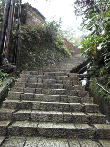 金瓜山 階段と滝